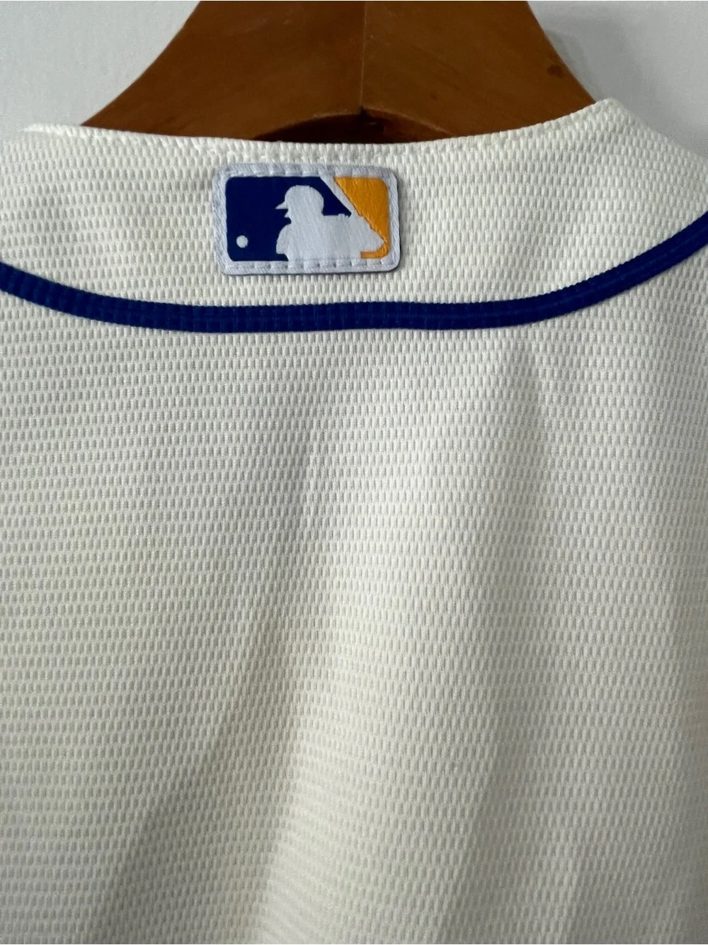 Majestic Kids Cream and Navy Seattle Mariners Jersey